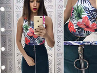 Костюмчик с замшевой юбочкой Размер: С и М Ткань: замш на дайвинге + д