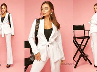 Р 1283  . Брючный костюм с пиджаком свободного силуэта. Пиджак выполне