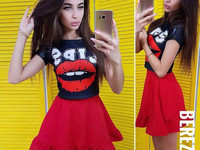 Костюмчик с пышной юбочкой Размер: С и М Ткань: костюмка габардин + да