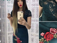 Костюмчик с кружевным топом Размер: С и М Ткань: замш на дайвинге Цена