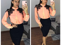 Блуза креп шифон,кружево размеры 42 44 46 48 380 грн. Юбка высокая пос