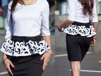 Костюм баска с перфорацией и юбка карандаш 480 грн.  с м