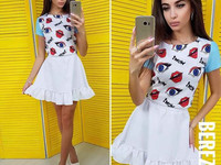 Костюмчик с пышной юбочкой Размер: С и М Ткань: костюмка габардин + да