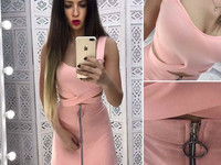 Костюмчик : топ + юбочка Размер: С и М Ткань: дайвинг + замша на дайви