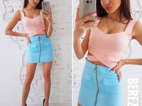 Костюмчик с мини юбочкой Ткань: комтюмка габардин + дайвинг Размер: С