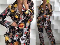 new collection Костюм принт D&G, в комплекте пояс Размер: оверсайз (42