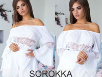 Костюм 340.00 грн. Размеры: с, м, л Ткань: котон+гепюр Цвет: белый 53