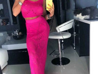 КОСТЮМ ПРЯЖА АЖУРНЫЙ ТОП/УДЛИНЕННАЯ ЮБКА В ПОЛ КАЧЕСТВО СУПЕР ХЛОПОК/А