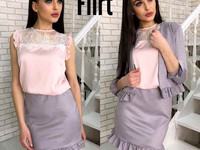 Костюм ( пиджак + юбка) Цена: 580 грн. Размер: 42-44 Ткань: замш Цвета