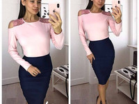 Топ креп дайвинг черный пудра размеры 42 44 46 340 грн. Юбка стрейч ко