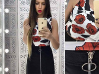 Костюмчик с замшевой юбочкой Размер: С и М Ткань: замш на дайвинге + д