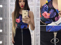 Костюмчик с замшевой юбочкой Размер: С и М Ткань: замш на дайвинге + д