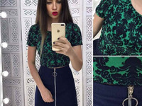 Костюмчик с джинсовой юбочкой Размер: С и М Ткань: джинса + трикотаж ж