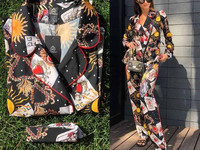 new collection Костюм принт D&G, в комплекте пояс Размер: оверсайз (42