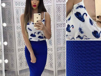 Костюмчик: топ + юбочка карандаш Размер: С и М Ткань: софт+ трикотаж к