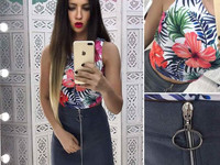 Костюмчик с замшевой юбочкой Размер: С и М Ткань: замш на дайвинге + д