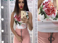 Костюмчик с замшевой юбочкой Размер: С и М Ткань: замш на дайвинге + д