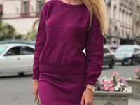 Костюм 520.00 грн. Размер с-м Мелкая вязка хлопок+акрил Цвет : беж, пу