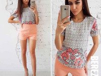 Летний костюмчик Размер: С и М Ткань: штапель + костюмка габардин Цена