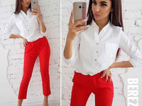 Стильный костюмчик Размер: С и М Ткань: креп-костюмка Цена костюма:  Ц