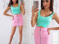 Костюмчик с мини юбочкой Ткань: комтюмка габардин + дайвинг Размер: С