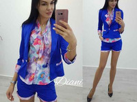 костюм тройка (блуза-пиджак-шорти) . размеры 42,44,46 цвет розовый, эл