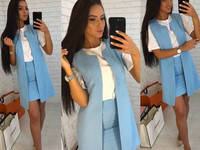 Костюм тройка( жилетка +юбка+футболка ) 780 грн. Цвета-нежно-розовый,