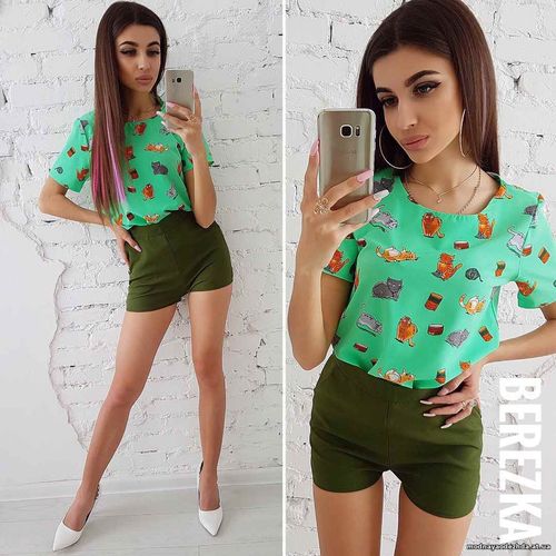 Летний костюмчик Размер: С и М Ткань: штапель + костюмка габардин Цена