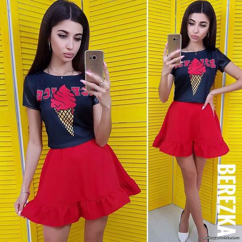 Костюмчик с пышной юбочкой Размер: С и М Ткань: костюмка габардин + да Костюмчик с пышной юбочкой Размер: С и М Ткань: костюмка габардин + да