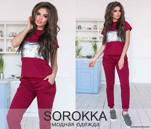 Костюм 630.00 грн. Размеры: 42-44 Ткань: двухнитка+пайетка 68 мод № Костюм 630.00 грн. Размеры: 42-44 Ткань: двухнитка+пайетка 68 мод №