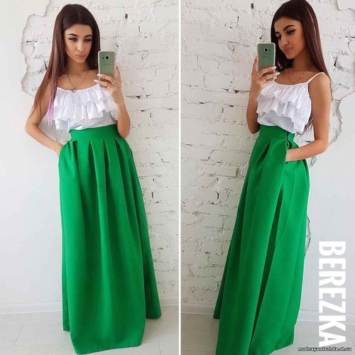 Костюмчик с юбочкой макси Размер: С и М Ткань: костюмка габардин + шёл