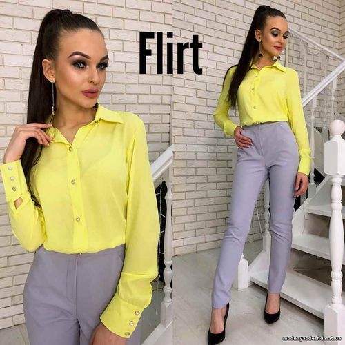 Блуза Цена:430 грн. Размер: 42-44 Ткань: креп-шифон Цвета: лимон, элек