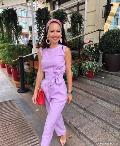 красивый летний льняной костюм в самых нежных оттенках лета Свободные