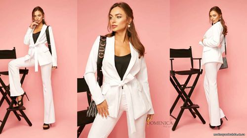 Р 1283  . Брючный костюм с пиджаком свободного силуэта. Пиджак выполне