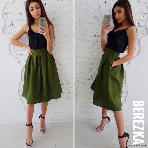 Костюмчик с юбочкой миди Размер: С и М Ткань: костюмка габардин + шёлк