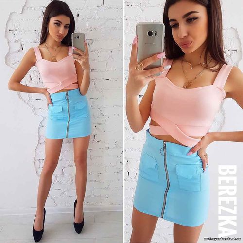 Костюмчик с мини юбочкой Ткань: комтюмка габардин + дайвинг Размер: С