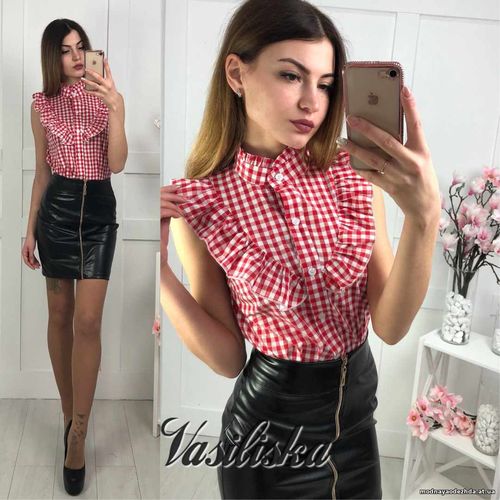 В-443 Рубашка, хлопок с-м Цвета: черный, красный, розовый, шоколад, го