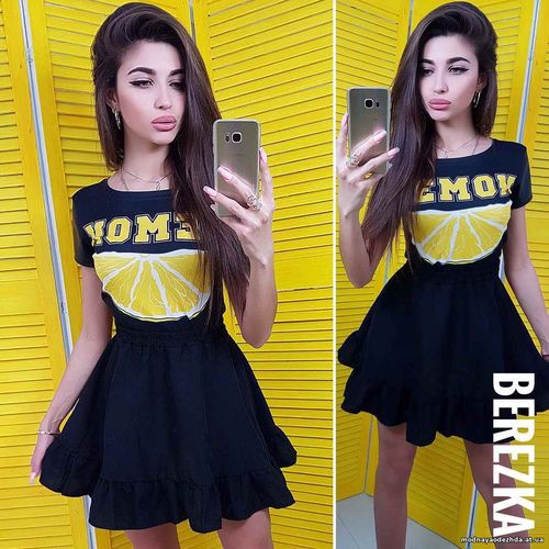 Костюмчик с пышной юбочкой Размер: С и М Ткань: костюмка габардин + да