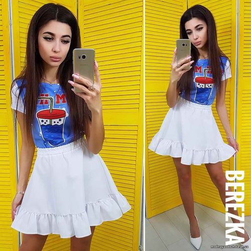 Костюмчик с пышной юбочкой Размер: С и М Ткань: костюмка габардин + да