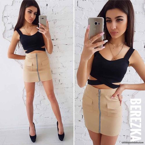 Костюмчик с мини юбочкой Ткань: комтюмка габардин + дайвинг Размер: С