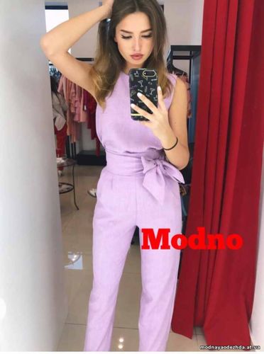 красивый летний льняной костюм в самых нежных оттенках лета Свободные