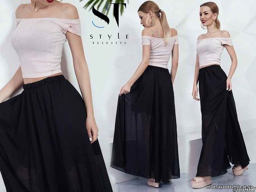 Костюм 3096/3739\св Ткань: юбка - шифон, длина 107 см, подъюбник д