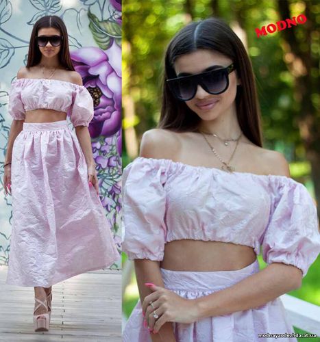 Нереально красивый костюм из летнего жаккарда с красивыми набитыми цве