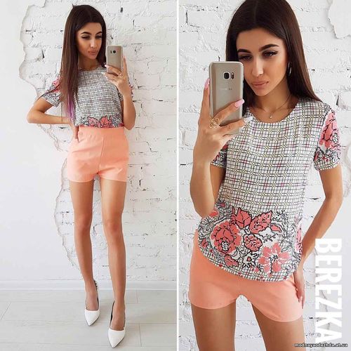 Летний костюмчик Размер: С и М Ткань: штапель + костюмка габардин Цена