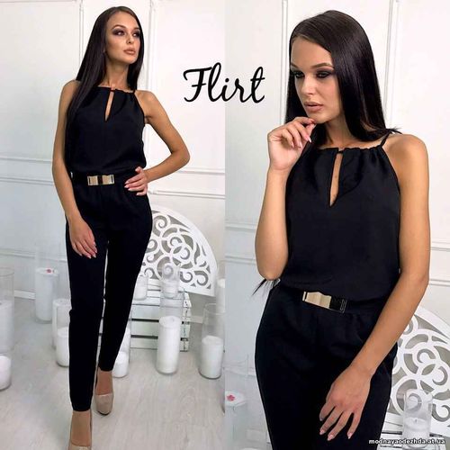 Комбез ( пояс в комплекте ) . Размер: 42-44 Ткань- креп- костюмка Цвет