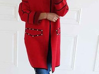 Кардиган-пальто, фабричный китай качество люкс плотная машинная вязка