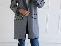Кардиган-пальто, фабричный китай качество люкс плотная машинная вязка