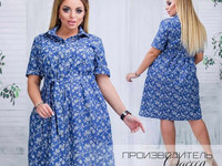 Женское джинсовое платье (50-64)  8243 Размеры 50-52,54-56,58-60,62-64