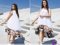Платье oversize силуэта с принтованным рюшем арт.: 1277_б р-ры: 50-56