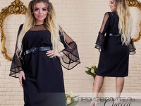 Платье №065 Размеры 48-50, 52-54, 56-58, 60-62 Ткань креп-дайвинг + ев